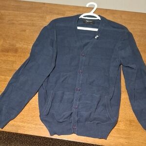 LRG Men's Deep Blue Cardigan Sweater
